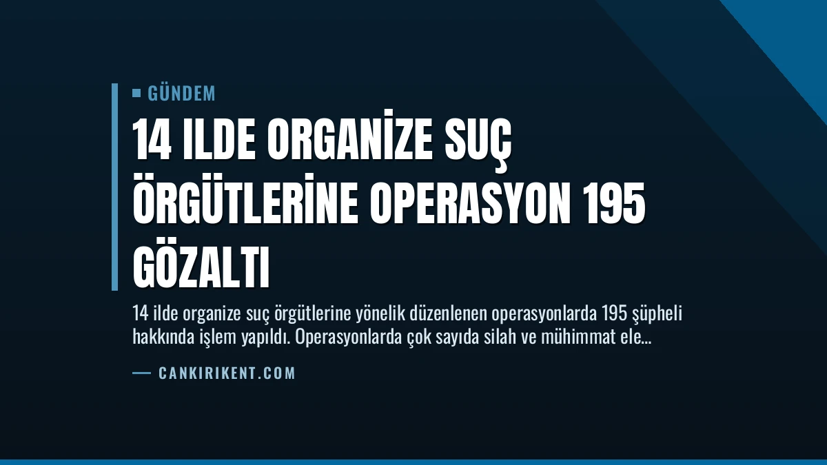 14 Ilde Organize Suç Örgütlerine Operasyon 195 Gözaltı