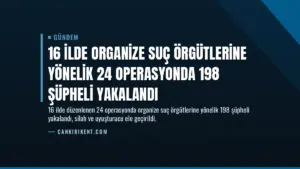 16 İlde Organize Suç Örgütlerine Yönelik 24 Operasyonda 198 Şüpheli Yakalandı