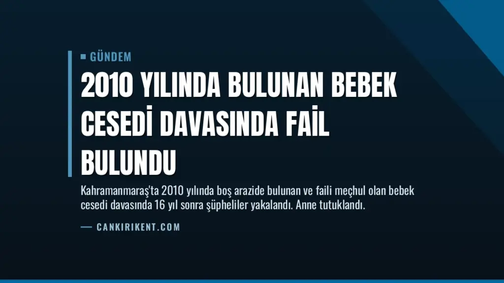 2010 Yılında Bulunan Bebek Cesedi Davasında Fail Bulundu
