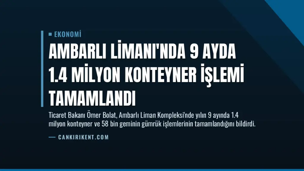 Ambarlı Limanı'nda 9 Ayda 1.4 Milyon Konteyner İşlemi Tamamlandı