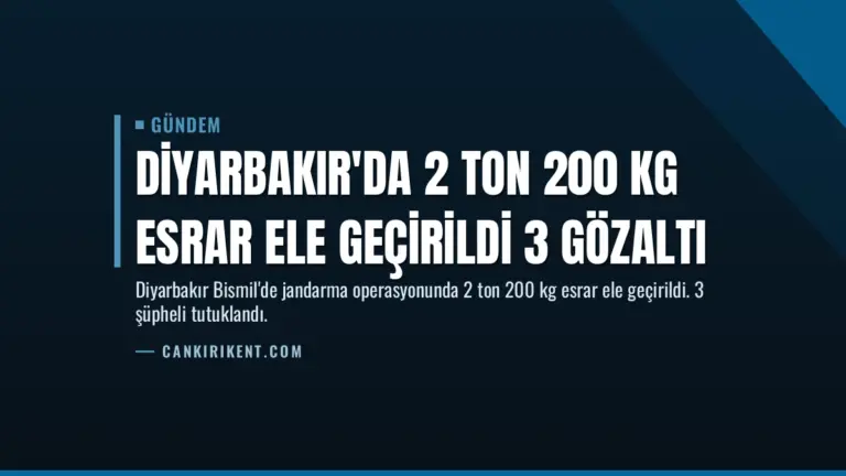 Diyarbakır’da 2 Ton 200 Kg Esrar Ele Geçirildi 3 Gözaltı