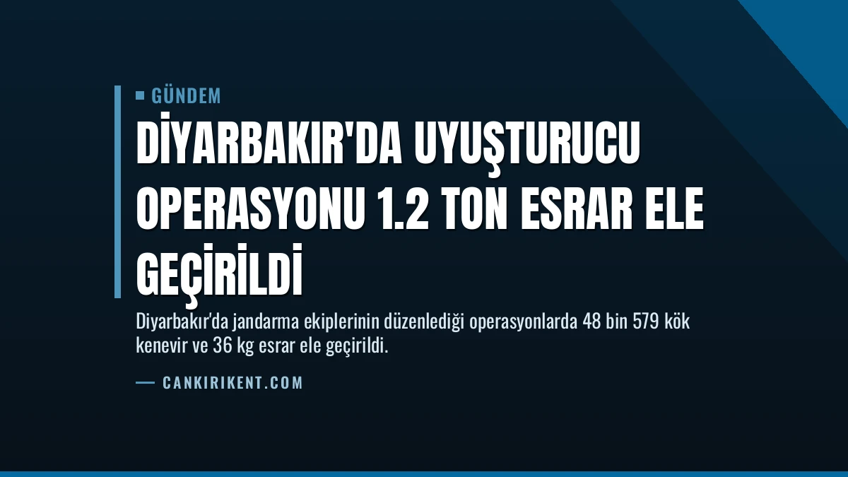 Diyarbakır’da Uyuşturucu Operasyonu 1.2 Ton Esrar Ele Geçirildi