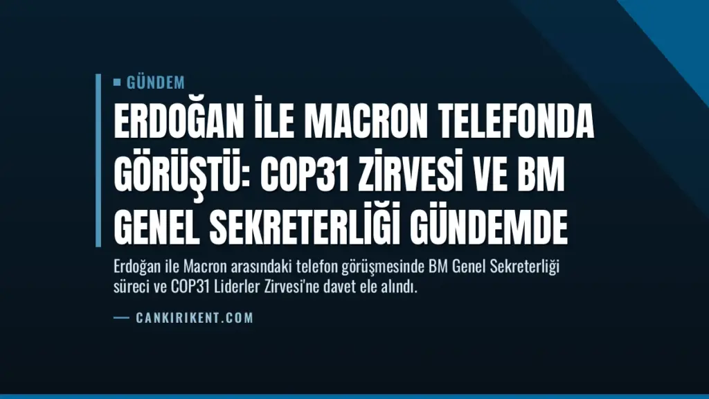 Erdoğan ile Macron telefonda görüştü: COP31 zirvesi ve BM Genel Sekreterliği gündemde