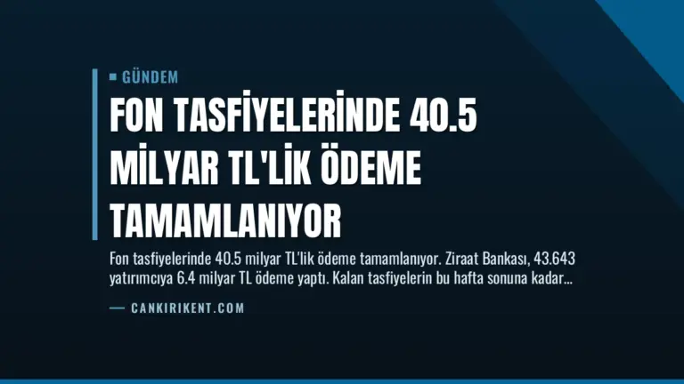 Fon Tasfiyelerinde 40.5 Milyar TL’lik Ödeme Tamamlanıyor