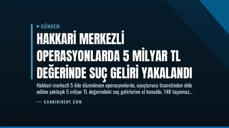 Hakkari Merkezli Operasyonlarda 5 Milyar TL Değerinde Suç Geliri Yakalandı