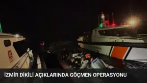 İzmir Dikili açıklarında göçmen operasyonu