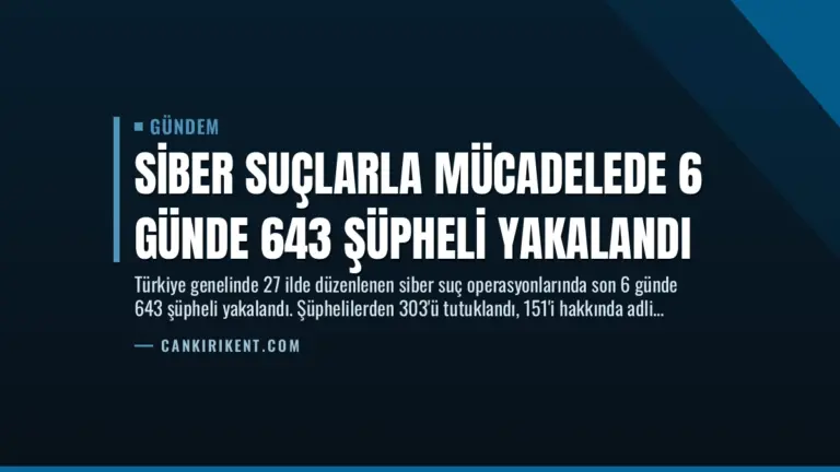 Siber Suçlarla Mücadelede 6 Günde 643 Şüpheli Yakalandı