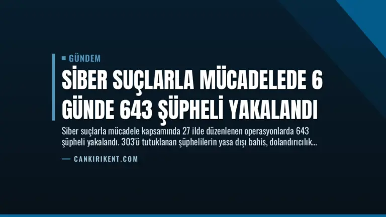 Siber Suçlarla Mücadelede 6 Günde 643 Şüpheli Yakalandı