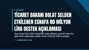 Ticaret Bakanı Bolat Selden Etkilenen Esnafa 80 Milyon Lira Destek Açıklaması