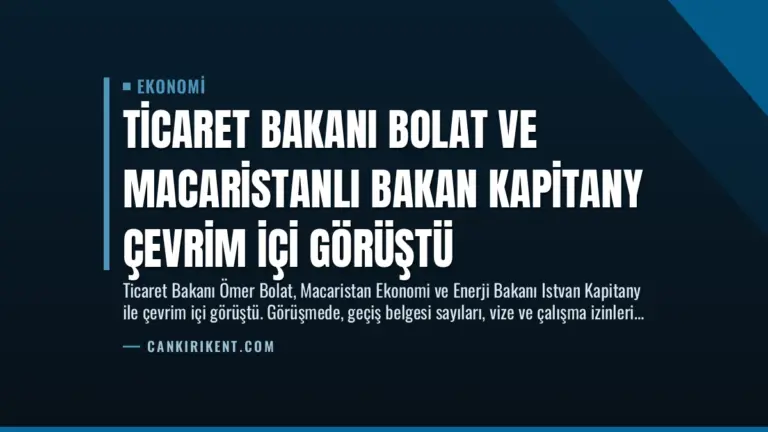 Ticaret Bakanı Bolat ve Macaristanlı Bakan Kapitany Çevrim İçi Görüştü