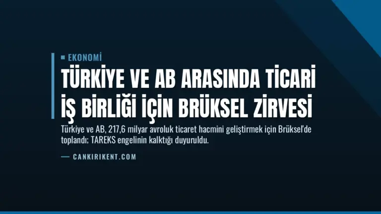 Türkiye ve AB Arasında Ticari İş Birliği İçin Brüksel Zirvesi